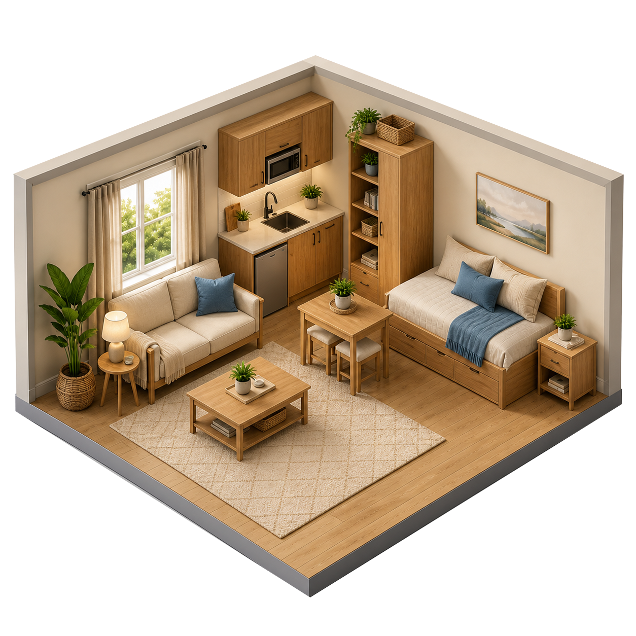 In-home living center 3D model