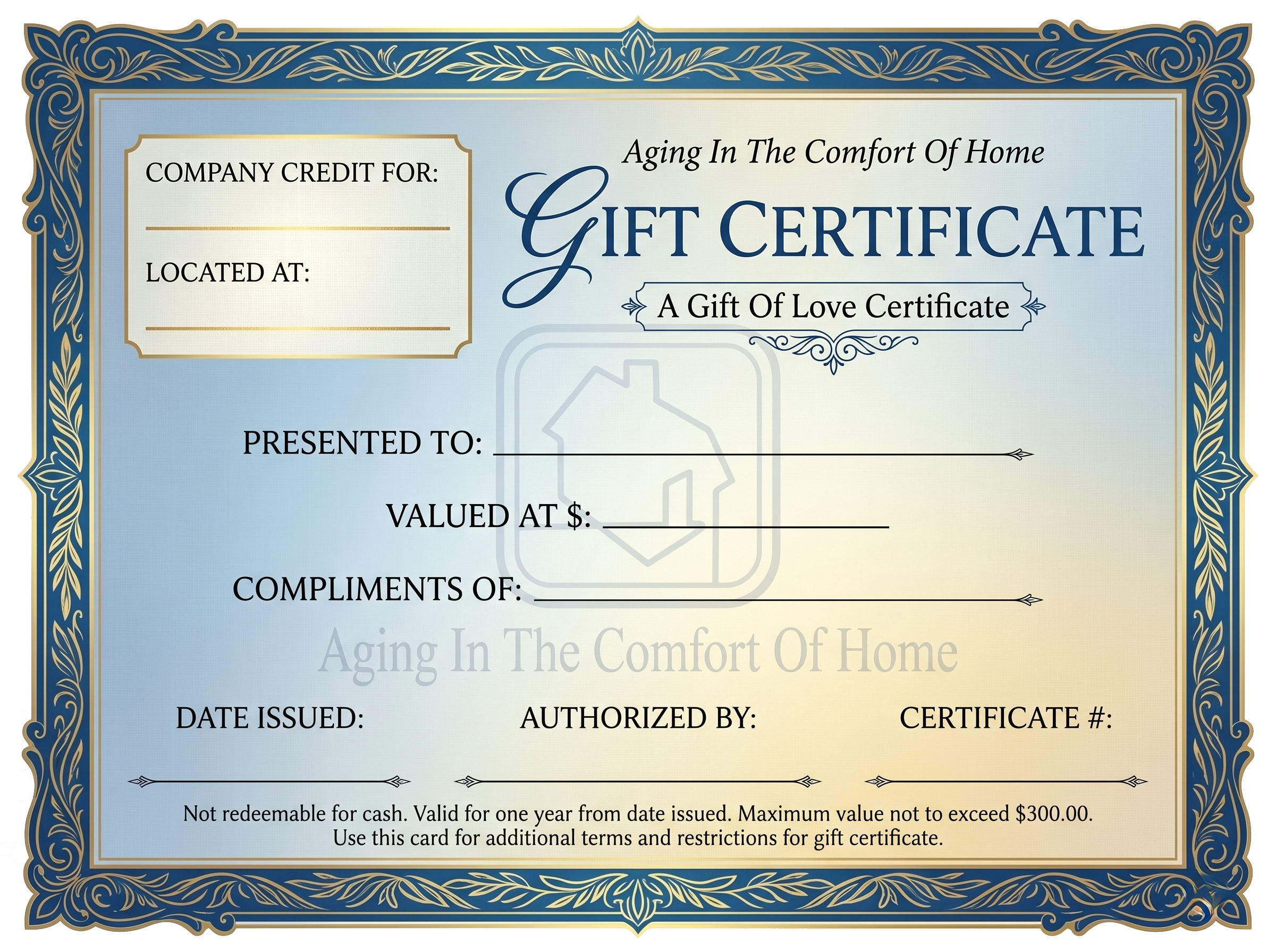 Gift Of Love Certificate